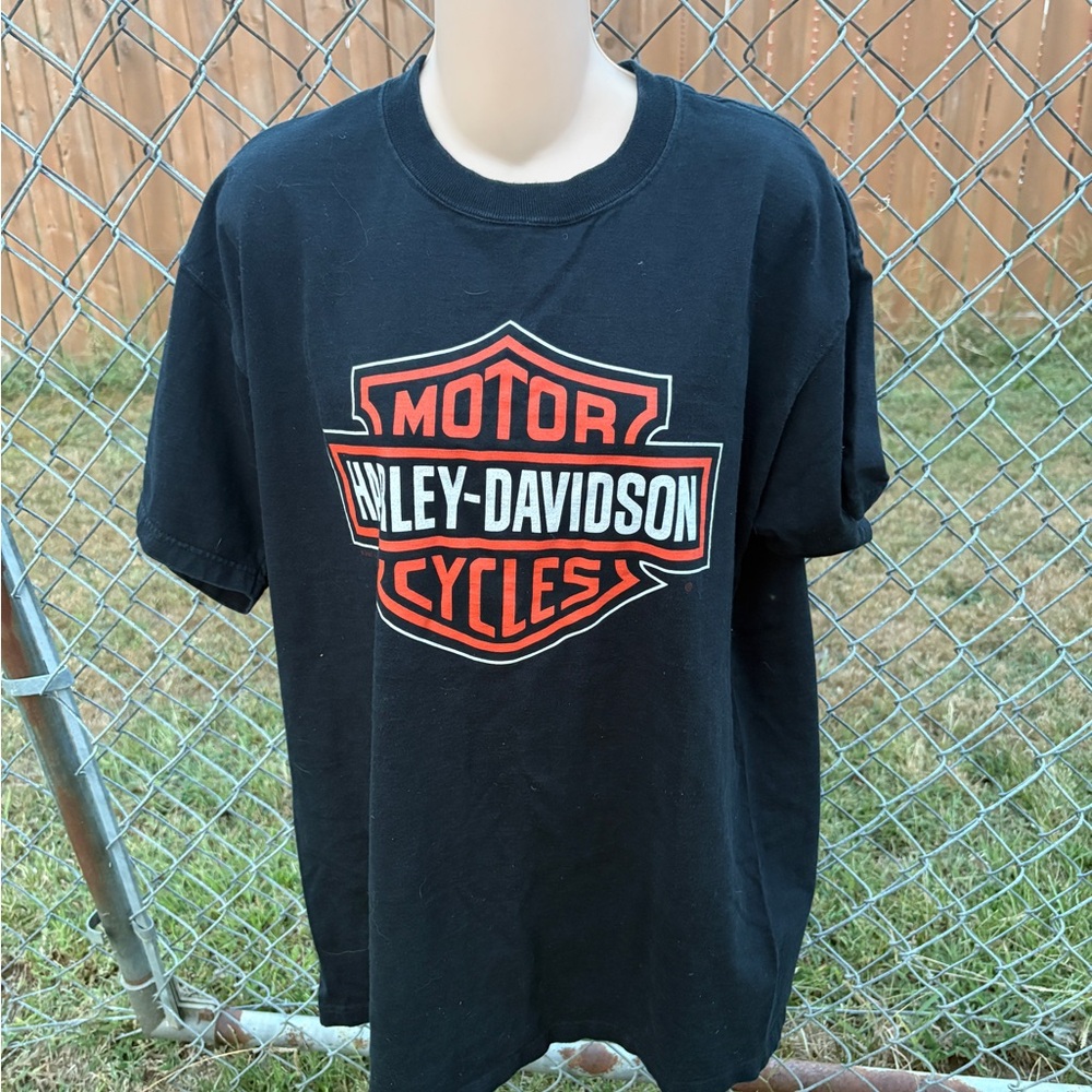 Harley-Davidson Black and Red Logo Tee